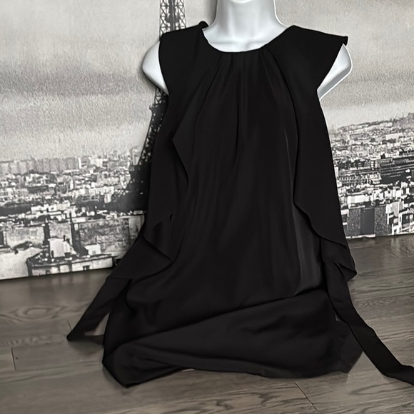 Guess by Marciano Elegant Black Cammun Sleeveless Ruffle Dress - Picture 6 of 15